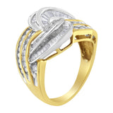10KT Two-Toned Gold Diamond Bypass Ring (1 cttw, H-I Color, SI1-SI2 Clarity)-4 thumbnail 5