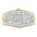 10K two-tone gold ring with round diamond stones totaling 1 carat