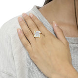 10K Yellow Gold Round and Baguette Diamond Crossover Cluster Ring (3 Cttw, I-J Color, I1-I2 Clarity)-2 thumbnail 3