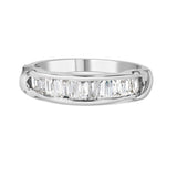 .925 Sterling Silver 1/2 Cttw Baguette Cut Diamond Channel Set X-Station Wedding Ring (H-I Color, I1-I2 Clarity)-1 thumbnail 2