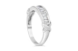 .925 Sterling Silver 1/2 Cttw Baguette Cut Diamond Channel Set X-Station Wedding Ring (H-I Color, I1-I2 Clarity)-4 thumbnail 5