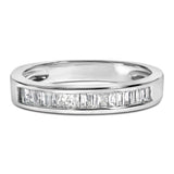.925 Sterling Silver 1/3 Cttw Baguette Cut Diamond Channel Set Stackable Wedding Ring-1 thumbnail 2