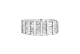 .925 Sterling Silver 1.0 Cttw Baguette Cut Diamond Vertical Channel Fluted Multi-Row Unisex Fashion Wedding Ring (H-I Color, I1-I2 Clarity)-1 thumbnail 2