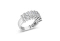 925 sterling silver ring with baguette diamonds in a vertical channel setting