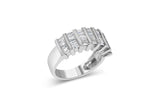 925 sterling silver ring with baguette diamonds in a vertical channel setting thumbnail 1
