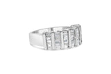 .925 Sterling Silver 1.0 Cttw Baguette Cut Diamond Vertical Channel Fluted Multi-Row Unisex Fashion Wedding Ring (H-I Color, I1-I2 Clarity)-3 thumbnail 4