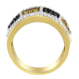 14KT Yellow Gold Champagne, Yellow and Round Diamond Band Ring (1 1/2 cttw, H-I Color, I1-I2 Clarity)-1 thumbnail 2