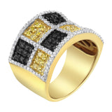 14KT Yellow Gold Champagne, Yellow and Round Diamond Band Ring (1 1/2 cttw, H-I Color, I1-I2 Clarity)-3 thumbnail 4