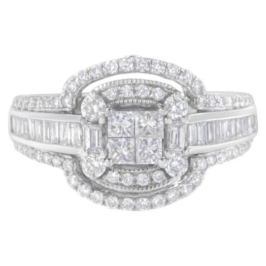 14KT White Gold Diamond Cocktail Ring (1 1/4 cttw, H-I Color, SI2-I1 Clarity)-0