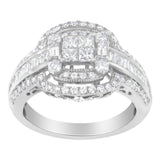 14KT White Gold Diamond Cocktail Ring (1 1/4 cttw, H-I Color, SI2-I1 Clarity)-1 thumbnail 2
