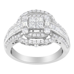 14KT White Gold Diamond Cocktail Ring (1 1/4 cttw, H-I Color, SI2-I1 Clarity)-1