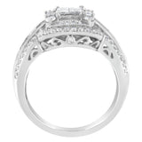 14KT White Gold Diamond Cocktail Ring (1 1/4 cttw, H-I Color, SI2-I1 Clarity)-4 thumbnail 5