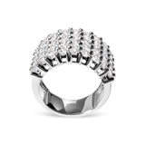 14k White Gold 4.0 Cttw Diamond 5 Row Ring Band (I-J Color, I1-I2 Clarity)-3 thumbnail 4