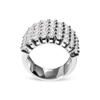 14k White Gold 4.0 Cttw Diamond 5 Row Ring Band (I-J Color, I1-I2 Clarity)
