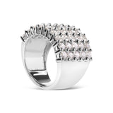 14k White Gold 4.0 Cttw Diamond 5 Row Ring Band (I-J Color, I1-I2 Clarity)-1 thumbnail 2