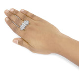 14K White Gold 4.0 Cttw Diamond Multi Row Scatter Band Ring (I-J Color, I1-I2 Clarity)-2 thumbnail 3