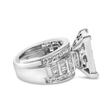 14K White Gold 2.0 Cttw Mixed-Cut Diamond Rectangle Invisible-Set Composite Cluster Ring with Bar- and Channel-Set Band (H-I Color, SI2-I1 Clarity)-1 thumbnail 2