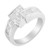 14K White Gold Princess and Baguette-cut Diamond Ring (1 1/3 Cttw, G-H Color, SI2-I1 Clarity)-3 thumbnail 4