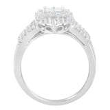 10K White Gold Diamond Cluster Ring (1 cttw, H-I Color, I1-I2 Clarity)-1 thumbnail 2