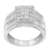 10K White Gold Diamond Cluster Ring (1 cttw, H-I Color, I1-I2 Clarity)-3 thumbnail 4