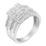 10K White Gold Diamond Cluster Ring (1 cttw, H-I Color, I1-I2 Clarity)-4 thumbnail 5