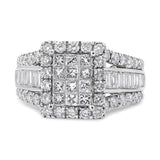 14K White Gold 2.00 Cttw Composite Head with Halo and Side Stones Diamond Ring (H-I Color, SI1-SI2 Clarity)-1 thumbnail 2
