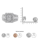 14K White Gold 2.00 Cttw Composite Head with Halo and Side Stones Diamond Ring (H-I Color, SI1-SI2 Clarity)-4 thumbnail 5