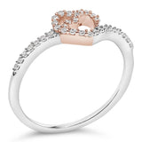 10K Two Toned Gold Diamond Heart Cocktail Ring (1/5 Cttw, H-I Color, I1-I2 Clarity)-3 thumbnail 4