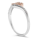 10K Two Toned Gold Diamond Heart Cocktail Ring (1/5 Cttw, H-I Color, I1-I2 Clarity)-4 thumbnail 5