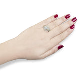 14K Yellow Gold 1.0 Cttw Baguette & Brilliant-Cut Diamond Round Floral Cluster Engagement or Fashion Ring with Swirl Wrapped Triple Row Band (H-I Color, SI2-I1 Clarity)-2 thumbnail 3
