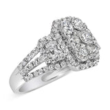 14K White Gold 2 1/4 Cttw Diamond Cocktail Cluster Ring (G-H Color, SI2-I1 Clarity)-3 thumbnail 4