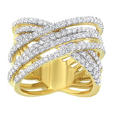 10KT Yellow Gold Diamond Bypass Ring (1 5/8 cttw, H-I Color, SI2-I1 Clarity)-1 thumbnail 2