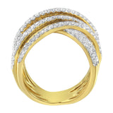 10KT Yellow Gold Diamond Bypass Ring (1 5/8 cttw, H-I Color, SI2-I1 Clarity)-4 thumbnail 5
