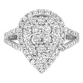 925 sterling silver ring with cluster of round diamond stones
