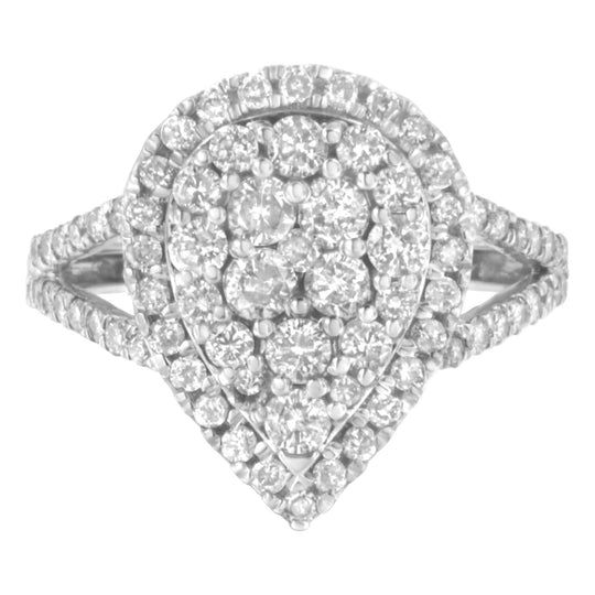925 sterling silver ring with cluster of round diamond stones