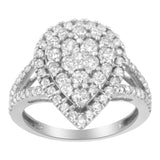 .925 Sterling Silver Diamond Cluster Ring (1 1/2 Cttw, H-I Color, I1-I2 Clarity)-1 thumbnail 2