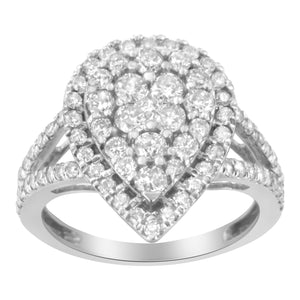 .925 Sterling Silver Diamond Cluster Ring (1 1/2 Cttw, H-I Color, I1-I2 Clarity)-1