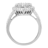 .925 Sterling Silver Diamond Cluster Ring (1 1/2 Cttw, H-I Color, I1-I2 Clarity)-4 thumbnail 5