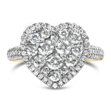 14K Yellow Gold 1 1/2 Cttw Diamond Heart Shaped Composite Ring (H-I Color, SI2-I1 Clarity) - Ring Size 7-0 thumbnail 1