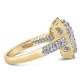 14K Yellow Gold 1 1/2 Cttw Diamond Heart Shaped Composite Ring (H-I Color, SI2-I1 Clarity) - Ring Size 7-1 thumbnail 2