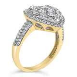 14K Yellow Gold 1 1/2 Cttw Diamond Heart Shaped Composite Ring (H-I Color, SI2-I1 Clarity) - Ring Size 7-3 thumbnail 4