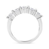 14K White Gold 1.00 Cttw Brilliant Round Cut Diamond 5-Stone Band Ring (H-I Color, SI2-I1 Clarity)-3 thumbnail 4