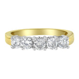 14KT Two Toned Gold 5 Stone Diamond Ring (1 cttw, H-I Color, SI1-SI2 Clarity)-1 thumbnail 2
