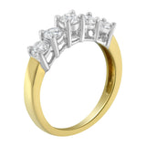 14KT Two Toned Gold 5 Stone Diamond Ring (1 cttw, H-I Color, SI1-SI2 Clarity)-4 thumbnail 5