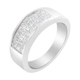 14K White Gold Princess and Baguette-cut Diamond Ring (1.0 Cttw, H-I Color, VS2-SI1 Clarity)-1 thumbnail 2