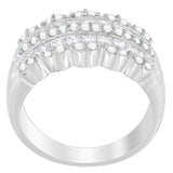 14K White Gold 1 1/7ct. TDW Round and Princess-Cut Diamond Ring(H-I, SI2-I1)-1 thumbnail 2