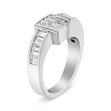 14K Gold 1 1/2 Cttw Channel-Set Princess and Baguette-Cut Diamond Bypass Ring Band (G-H Color, SI2-I1 Clarity)-3 thumbnail 4
