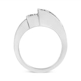 14K Gold 1 1/2 Cttw Channel-Set Princess and Baguette-Cut Diamond Bypass Ring Band (G-H Color, SI2-I1 Clarity)-4 thumbnail 5