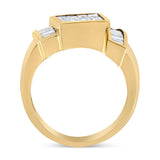14K Yellow Gold 1 5/8 Cttw Invisible-Set Princess and Baguette Diamond Cocktail Band Ring-4 thumbnail 5