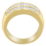 14K Yellow Gold 1ct. TDW Princess and Baguette-Cut Diamond Ring(H-I, SI1-SI2)-1 thumbnail 2